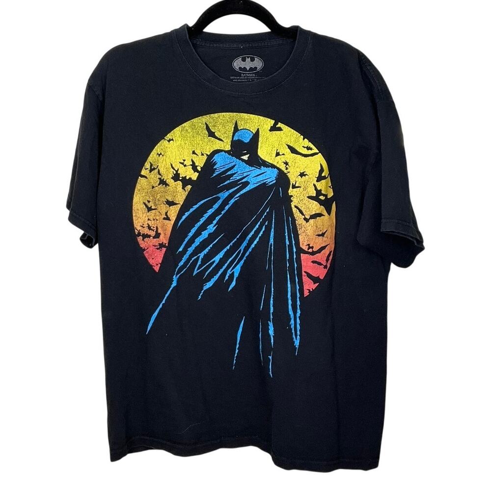 Batman Black Graphic Cotton T Shirt Large L